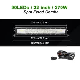 22 32 42 50 52'' Inch Straight Curved Led Light Bar Spot Flood LED Car Lights Offroad Driving Fog Lamp Truck 4x4 ATV UTV 12V 24V
