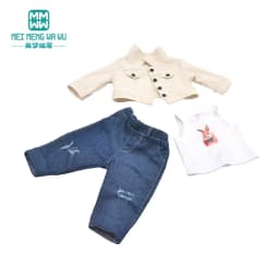 Clothes for Doll Fit 45 cm American Doll Accessories Fashion Denim Shorts Woolen Coat Jacket Dress Gift