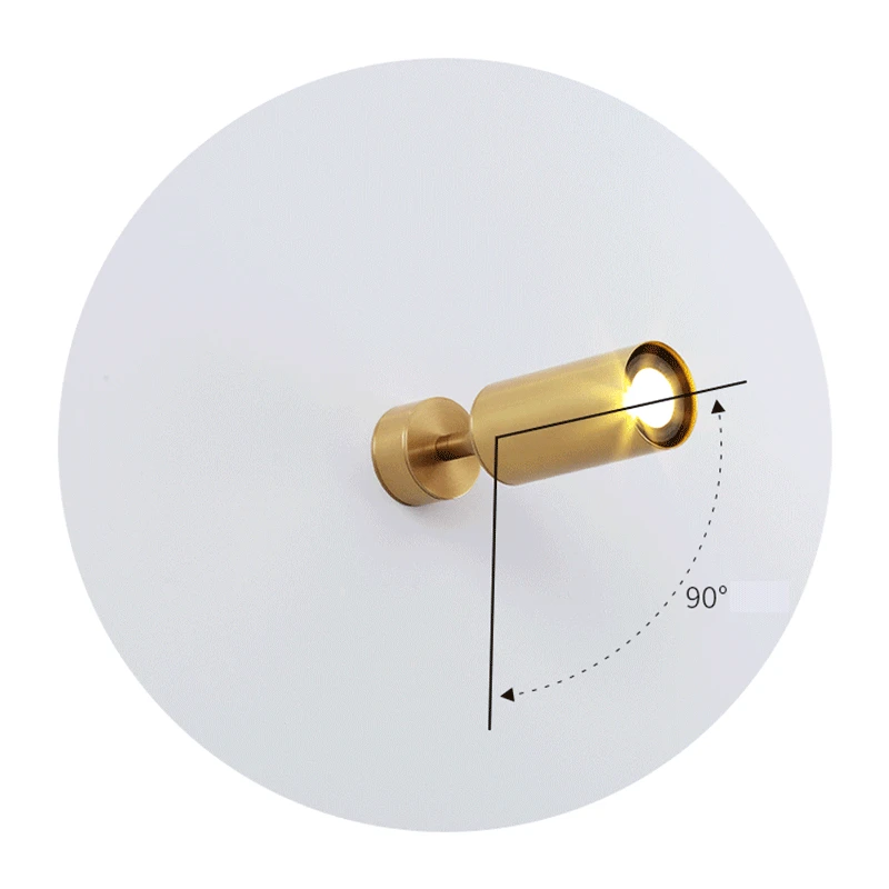 Adjustable Wall Lamp Nordic Brass LED Sconce Golden Bedroom Bedside Porch Home Decor Lighting or Store Shop Decors Spotlight