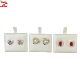 10 Pcs Earring Pendant White High Grade Brushed Leather Puff Card Jewelry Case Display Pads 5X4Cm 2" X 1 1/2"
