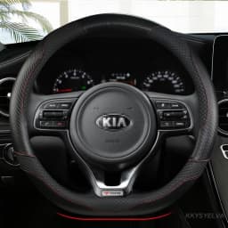 PU Leather Car Steering Wheel Cover for Kia Ceed Sportage Picanto Cerato Seltos Soul Stonic Stinger Rio 3 4 5 Auto Accessories