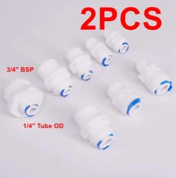 Fit Tube OD 1/4" 3/8" -1/8" 1/4" 3/8" 1/2" 3/4" BSP Male RO Water Connector Fitting Aquarium Reverse Osmosis Drinking Dispenser