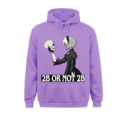 NieR Automata Hoodie 2B Or Not 2B Men Hooded Pullover Funny Cotton Long Sleeve Jacket Anime Plus Size Tops