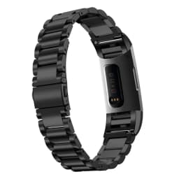 Stainless Steel Watchband Strap for Fitbit Charge 5 / Fitbit Charge 4 / Charge 3 SE Bands Metal Replacement Watch Bracelet Black
