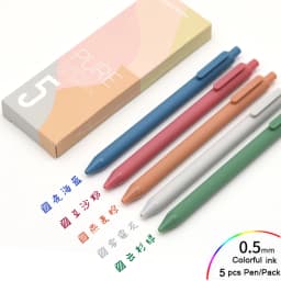 KACO 5pc/Lot Gel Pen Set 2021 New Pучка 0.5MM Color Ink Chinese Style School Pens Stationery Supplies for Student Office