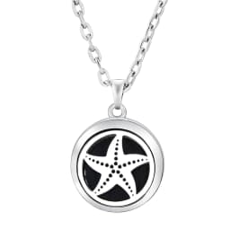 Fashion Aromatherapy Diffuser Star Moon Necklace Stainless Steel High Quality Heart-Shaped Essential Oil Lockets Pendant Jewelry