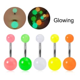 5Pcs/lot Candy Colors Acrylic Belly Button Rings for Women 316L Stainless Steel Bar Belly Navel Sexy Piercings Body Jewelry 14G