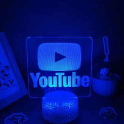 YouTube LOGO Mark Lava Lamps 3D LED RGB Neon Night Lights Cool Colorful Gift For Friends Bedroom Bedside Coffee Table Decoration