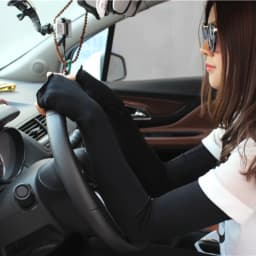 52cm Summer Women Thin Solid Modal Cotton Elasticity Cycling Drive Outdoor Sports Sun Protection Long Half-Finger Sleeve Gloves