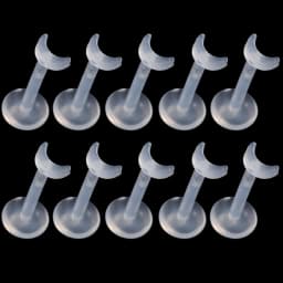 10pcs Transparent Bioplast Flexible Labret Stud Push-in Lip Piercing Ring Ear Cartilage Tragus Helix Piercing Fashion Jewelry