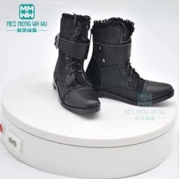 9-11cm Shoes for Doll Fits BJD Uncle Spherical Joint Doll Fashion Stitching Leather Shoes Black, Brown