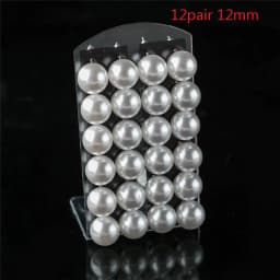 12Pairs Colorful White Imitation Pearl Stud Earrings For Women Ear Jewelry Round Ball Earring 4 6 8 10mm