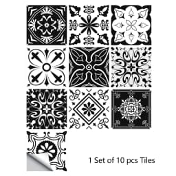 10/15/20cm Mandala Style Matte Surface Tile Sticker Peel & Stick Decoration Film For Tiles /Ground in Kitchen Wardrobe Wallpaper