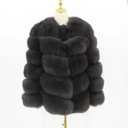 pink java QC8066 high quality women real fox fur coat wihter warm thick fox fur jacket genuine fur short coat long sleeves