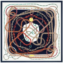 POBING Silk Scarf Women Large Shawls Chain Print Square Bandana Luxury NecKerchief Muslim Hijab Scarf Female Foulards 130CM