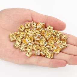 50pcs Brass Crystal Rhinestone Spacer Beads 4/6/8mm Gold Silver AB Color Rondelle Jewelry Makings Findings Bracelet Accessories