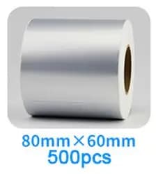 Matte Silver PET Barcode Label 100 90 80 70 60 40 50 30 20 Transfer Ribbon Printer Sticker