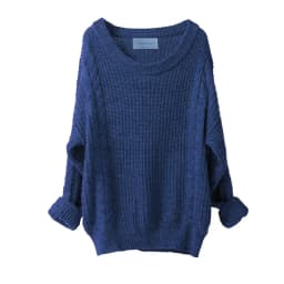 Clearance Wool Women Knitted Sweater Winter Bat Long Sleeve Pullover Autumn Female O-Neck Solid Jumper Loose Casual Top Clothing
