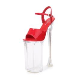 SDTRFT Glowing Crystal Sandals Women Summer Transparent Platform 26cm Thin High Heels Model Catwalk Pole Dance Shoes Big Size