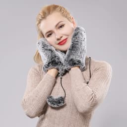 Women's Winter Warm Real Rex Rabbit Fur Gloves Good Elastic Ladies Fur Mittens Girls Outdoor Warm Natural Rex Rabbit Fur Mittens