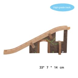Wooden Train Track Bridge Beech Wooden Railway Set Accessories Fit for All Brands Wood Tracks Pieces Educational Toys For Kids