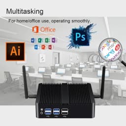 Intel Core I7-4500U I5-4200U Fanless Mini PC with 4xUSB3.0 4xUSB2.0 1xHDMI 1xVGA Support Linux Ubuntu Computer Win10Pro Ready