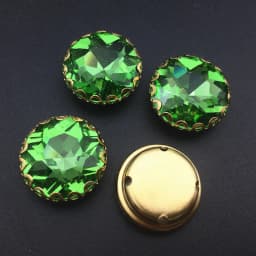 All size round glass Crystal Gold base lacy claw flower flat top shape Sew on rhinestone wedding dress bags shoes decoration diy