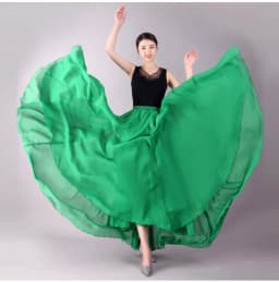 2022 Chiffon Long Skirts For Women Elegant Casual High Waist Boho Beach Maxi Skirts Saias Femme Solid Dance Skirt Streetwear