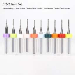 VACK 10Pcs/lot Endmill 0.5-3.175mm Corn Carbide Tungsten PCB Milling Cutter Set PCB Machine Router Bit Engraving End Mill Tools