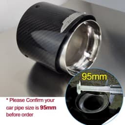 1 Piece High Quality Black Carbon Fiber 95mm Inlet Exhaust Tips for Mini Copper F60 JCW Countryman Model Cars Part