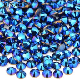 JUNAO 100 Gross Wholesale SS6 8 10 12 16 20 30 AB Glass Rhinestone Bulk Flatback Crystals Round Nail Strass Stone For DIY
