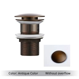 Brushed Gold Basin Sink Drain Corrosion Resistant Easy To Clean Pop Up Drainer Button Round Hole Bathroom Hotel