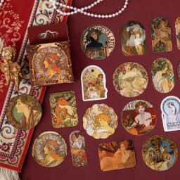 45 Pcs/Set Alphonse Maria Mucha Series Paper Sticker Decorative Retro Scrapbooking DIY Diary Album Stick Label