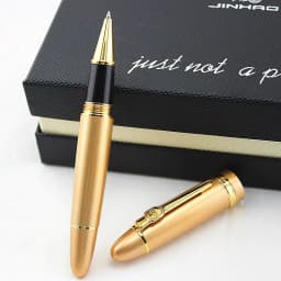 Jinhao 159 Luxury Yellow and Silver Clip Ballpoint Pen with Velvet Bag Free Shipping Rollerball Pens