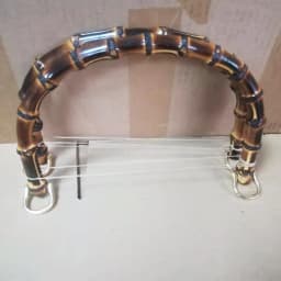 Outside 25X14 cm Large Size Thickness 1.2-1.5 cm Genuine Handmade Bamboo Bag Handle Obag Hanger Frame Rattan Purse Handles Parts