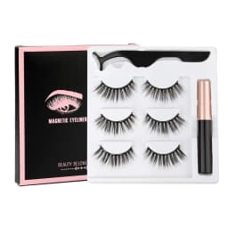 Magnetic Mink Eyelashes 2/3/5/10 Pairs Soft False Eyelashes Natural Magnetic Mink Lashes Liquid Eyeliner Tweezer Sets Makeup Hot