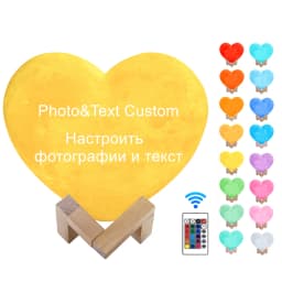 Customized Heart Shape Moon Lamp 3D print Personalized Photo Text Lunar USB Charging Night Lamp Custom gift