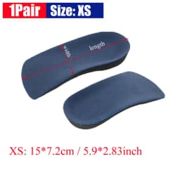 1Pair 3/4 Orthotic Shoe Inserts for Plantar Fasciitis, Foot Arch and Heel Pain Relief, Cup Support for Walking Running Exercise
