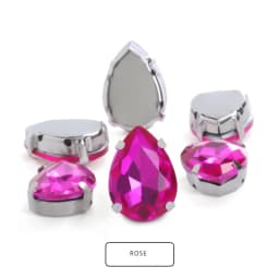 Drop Shape Glass Rhinestones With Claw White K Metal Base Buckle Sew On Crystal Stone Strass Diamond Rhinestones For Needlework