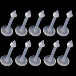 10pcs Transparent Bioplast Flexible Labret Stud Push-in Lip Piercing Ring Ear Cartilage Tragus Helix Piercing Fashion Jewelry