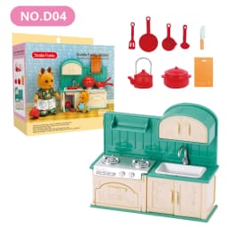 Forest Family Doll 1:12 Dollhouse Kitchen Accessories Mini Model Reindeer Animal Miniature Furniture Pretend Play For Girl Gifts