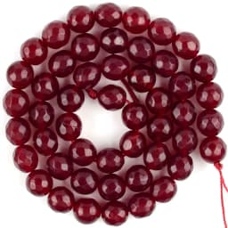 Natural Stone Beads 4-12mm Faceted Rubys Chalcedony Jades Round Spacer Beads For Jewelry Making DIY Bracelet Necklace Handmade