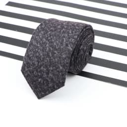 Men's Business Diamond Check Tie Artificial Wool Cotton Dark Color Tie Striped Black Grey Necktie For Daily Accessory Paty Gift