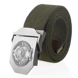 SupSindy New Canvas Belt 3D Soviet National Emblem Metal Buckle Jeans Belts for Men CCCP Army Military Tactical Belts Male Strap
