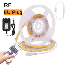 12V Wifi LED COB Strip Light Dimmable Power Kit US EU UK Remote Control 320LED 528LED 384LED Linear Lighting Flexible Led Tape