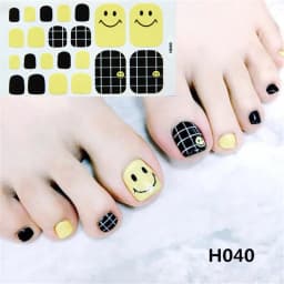22Tips/Sheet Nail Sticker Adhesive Toenail Art Polish Tips French Glitter Sequins Nail Wraps Strips Easy Toenail Sticker
