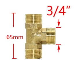 T-Shaped 1/2 3/4 Inch Copper Metal Threaded Water Pipe Connector Brass 1/2 3/4 Male Female Tee Connectors Cross Water Splitter