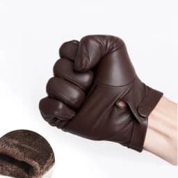 Men's Thin Lambskin Leather Gloves Wrist Button Tight-Fitting Unlined Luxury Italy Gloves Winter Warm Driving Touch Screen