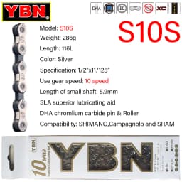 YBN Bicycle Chain Ultralight Black Gold Silver Half All Hollow 10 11 12 Speed Chain MTB Mountain Road Bike Chain for Shimano