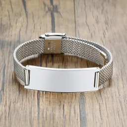 Stylish Men Stainless Steel Stretch Mesh ID Bracelets Custom Jewelry Personalize Engrave Stainless Steel Wrist Gifts Free Ship